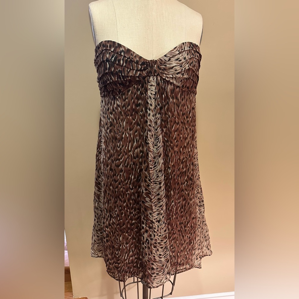 Betsey Johnson Animal Print Strapless Dress